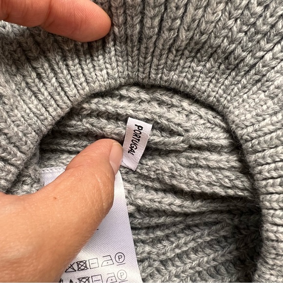 Ganni Gray Ribbed Knit Beret - Picture 7 of 10